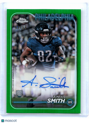 2024 Topps Chrome Football—Ainias Smith #RA-ASM Green Ref. Rookie Auto 60/99