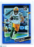 2023 Panini Donruss Optic Football—Tucker Kraft #243 Blue Hyper Rookie  Packers