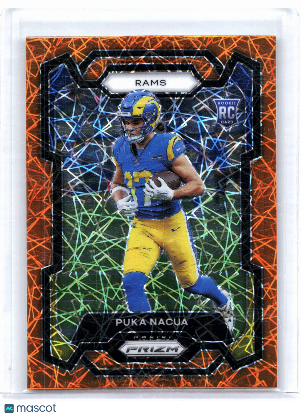 2023 Panini Prizm Football—Puka Nacua #357 Orange Lazer Rookie RC Rams