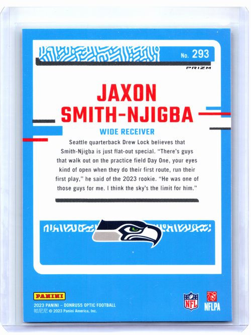 2023 Panini Donruss Optic Football—Jaxon Smith-Njigba #293 Green Hyper Rookie