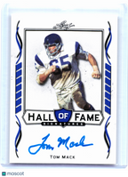 2021 Leaf Hall of Fame Signatures Football—Tom Mack #HOF-TM1 Blue Auto