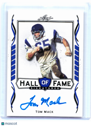 2021 Leaf Hall of Fame Signatures Football—Tom Mack #HOF-TM1 Blue Auto