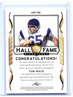 2021 Leaf Hall of Fame Signatures Football—Tom Mack #HOF-TM1 Blue Auto