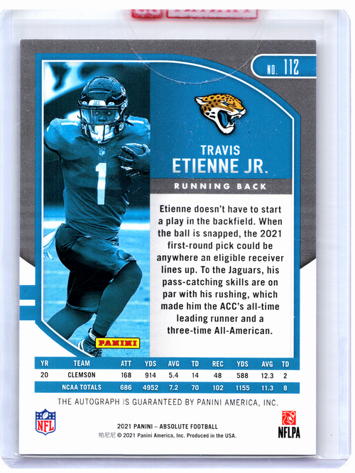 2021 Panini Absolute Football—Travis Etienne Jr. #112 Rookie Auto Sealed