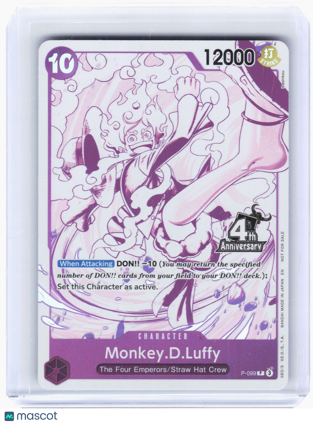 2026 One Piece—Monkey.D.Luffy #P-099 4th Anniversary Treasure Campaign Pack—Foil