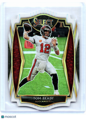 2021 Panini Select Football—Tom Brady #101 Premier Level Die-Cut White Prizm