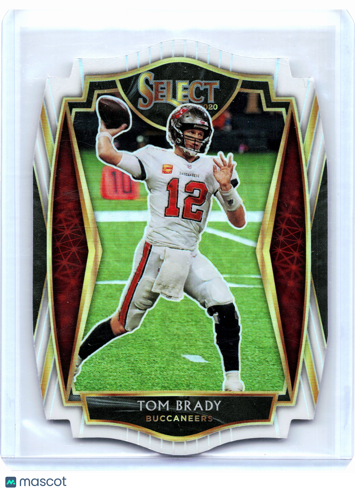 2021 Panini Select Football—Tom Brady #101 Premier Level Die-Cut White Prizm