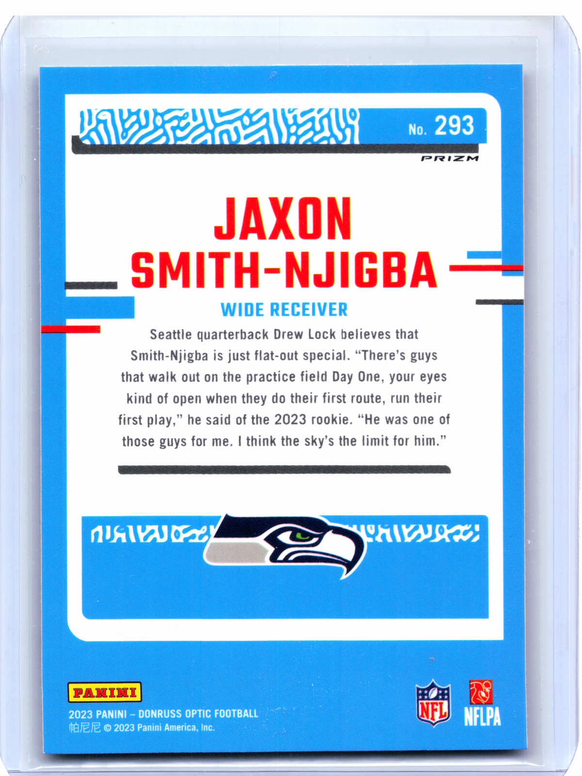 2023 Donruss Optic Football—Jaxon Smith-Njigba #293 Holo Rookie RC Seahawks