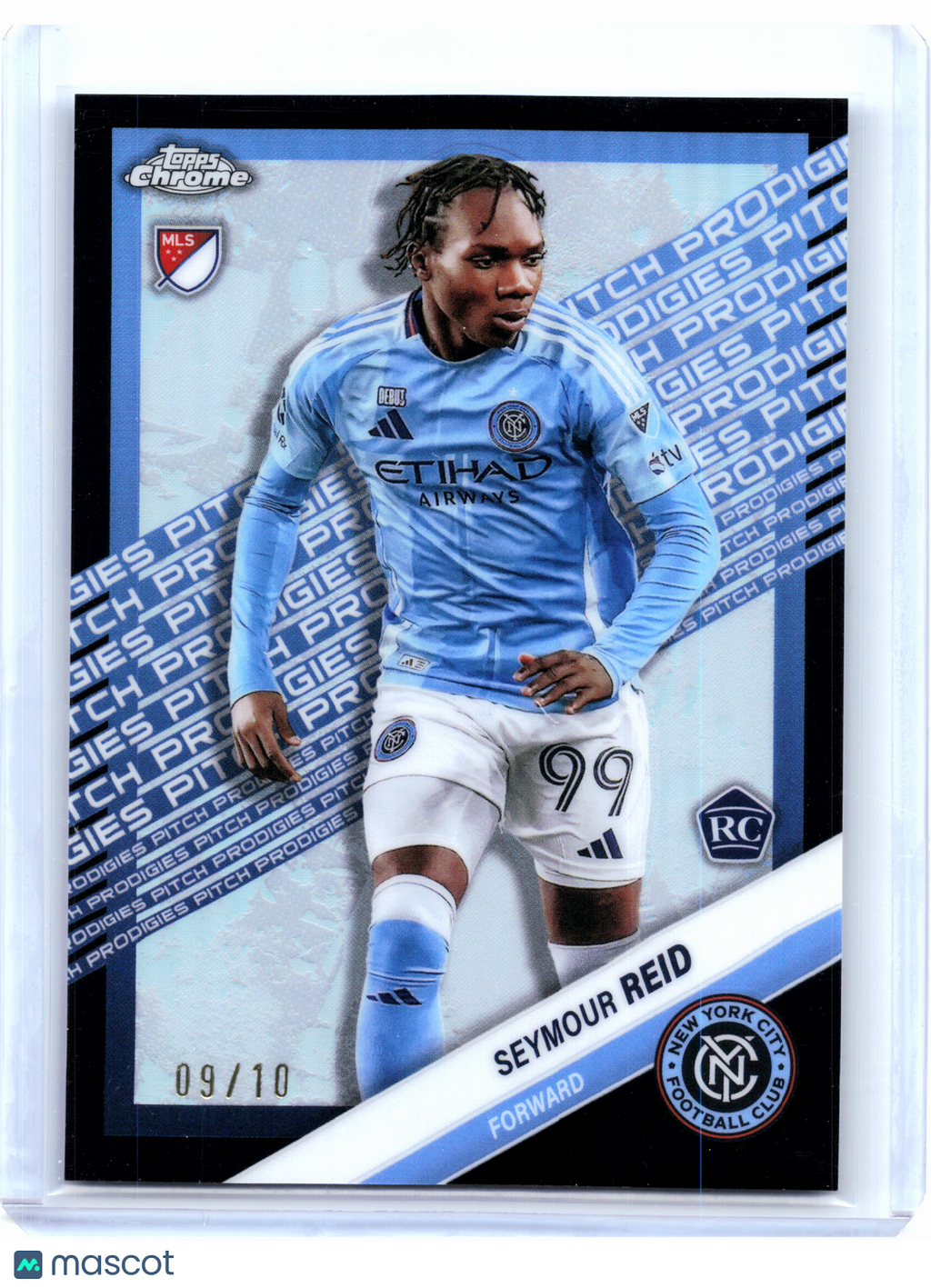 2025 Topps Chrome MLS Soccer—Seymour Reid #196 Black Refractor Rookie 09/10 RC