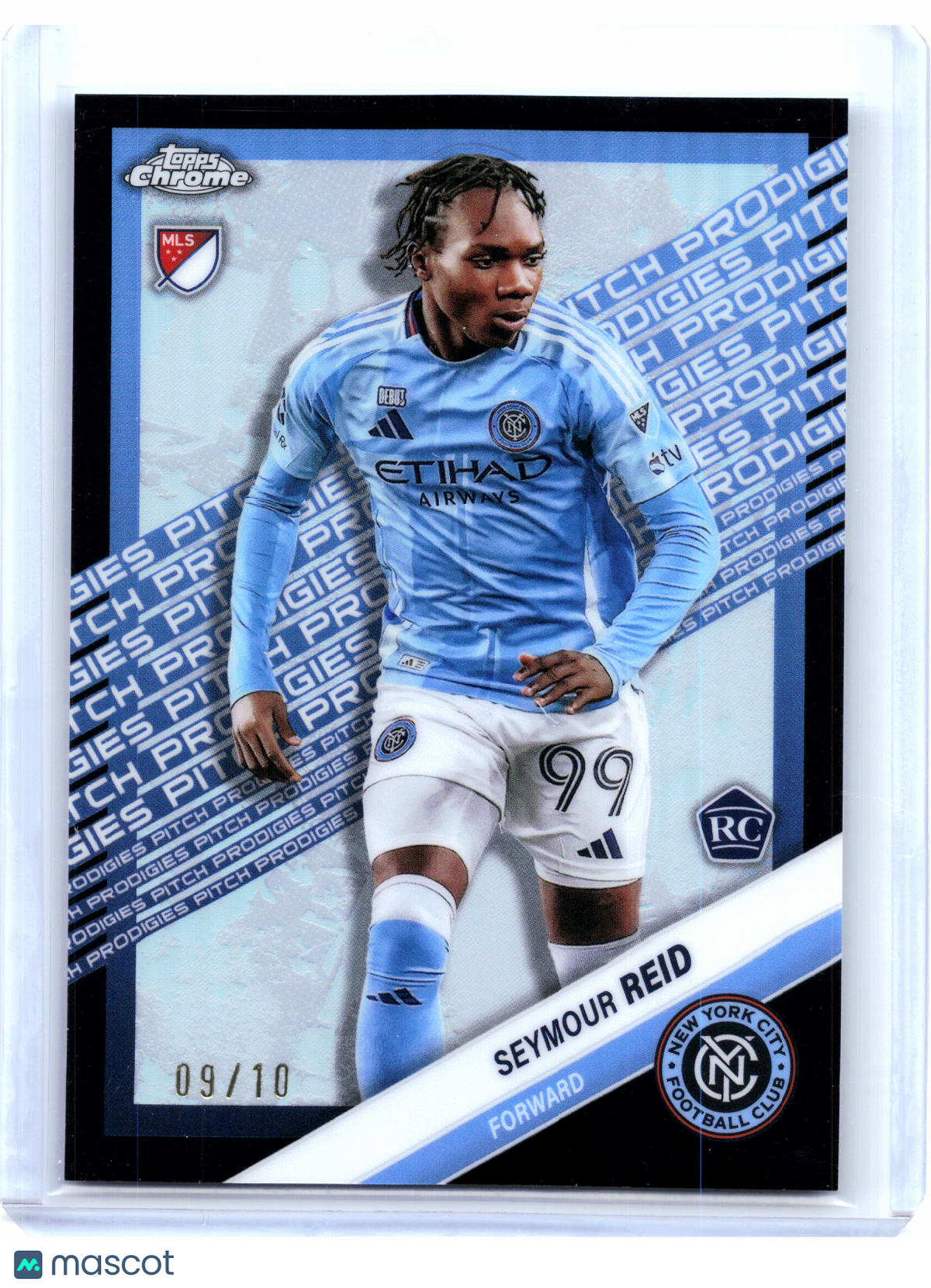 2025 Topps Chrome MLS Soccer—Seymour Reid #196 Black Refractor Rookie 09/10 RC
