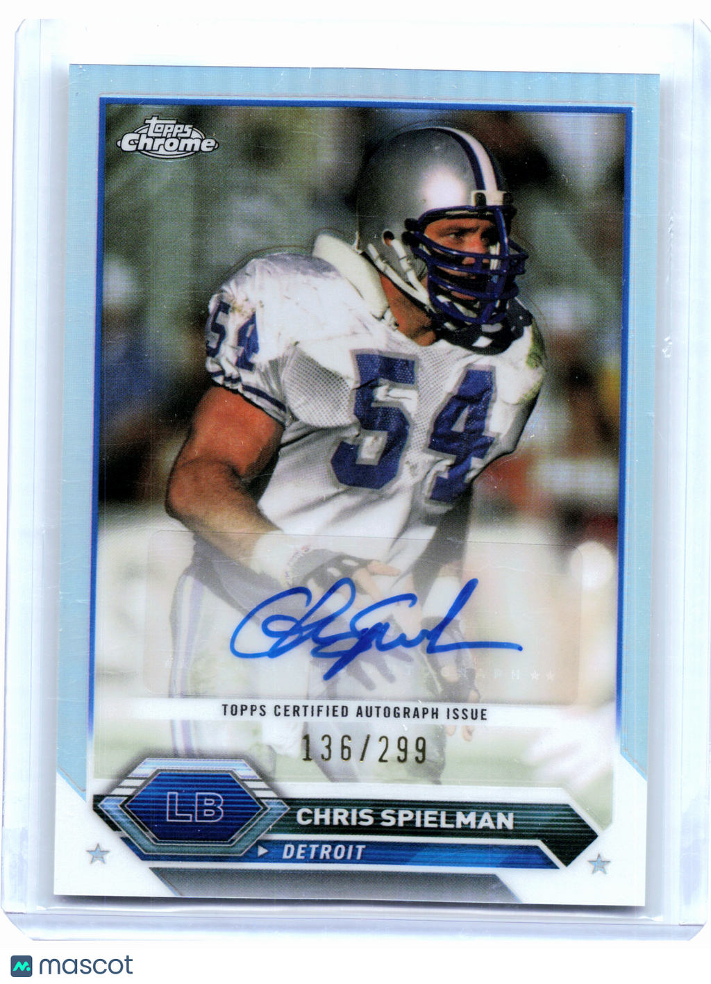 2024 Topps Chrome Football—Chris Spielman #TCA-CSP Refractor Auto 136/299