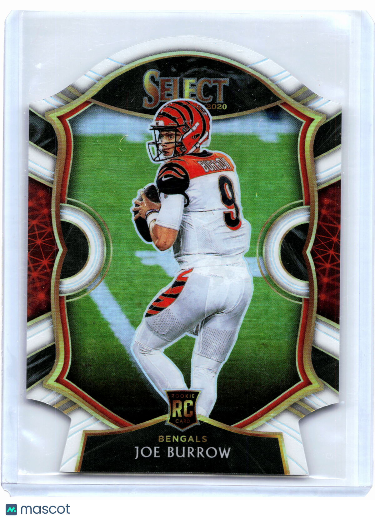 2021 Panini Select Football—Joe Burrow #46 White Prizm Rookie RC Bengals