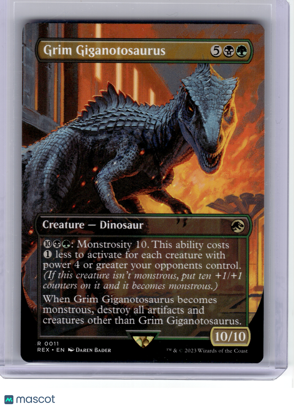 2023 MagicTG—Grim Giganotosaurus (Borderless) #11 REX—Rare Non-Foil