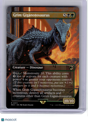 2023 MagicTG—Grim Giganotosaurus (Borderless) #11 REX—Rare Non-Foil