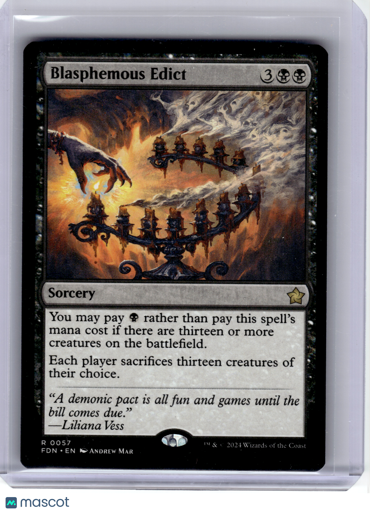 2024 MagicTG—Blasphemous Edict #57 Foundations—Rare Non-Foil