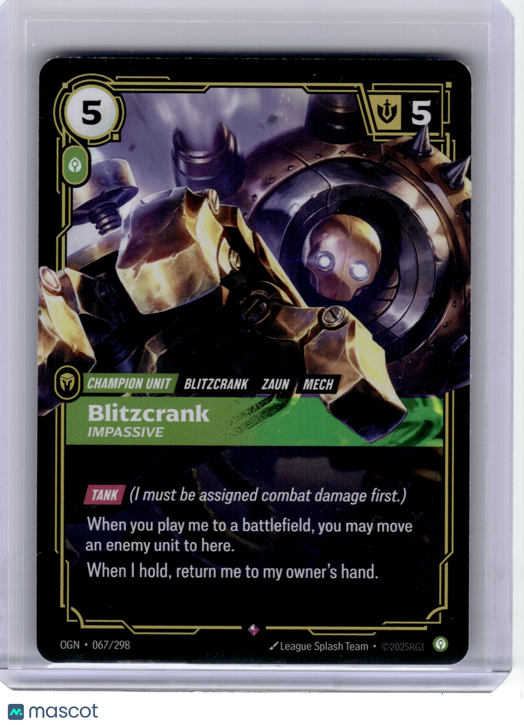 2025 League of Legends—Blitzcrank, Impassive #67 Origins—Rare Foil