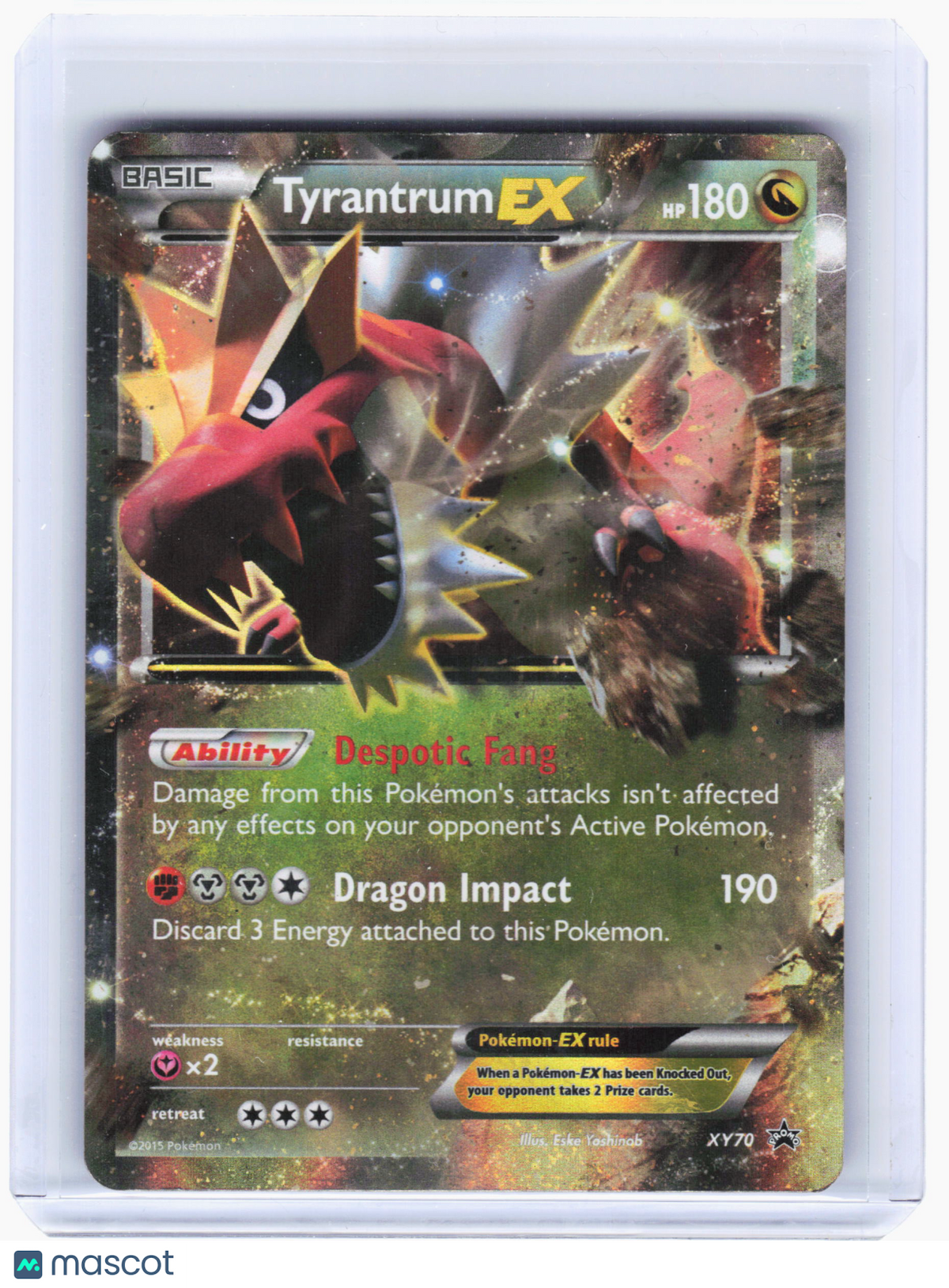 2015 Pokemon—Tyrantrum EX #XY70 XY Promos—Black Star Promo Holo [Damaged]