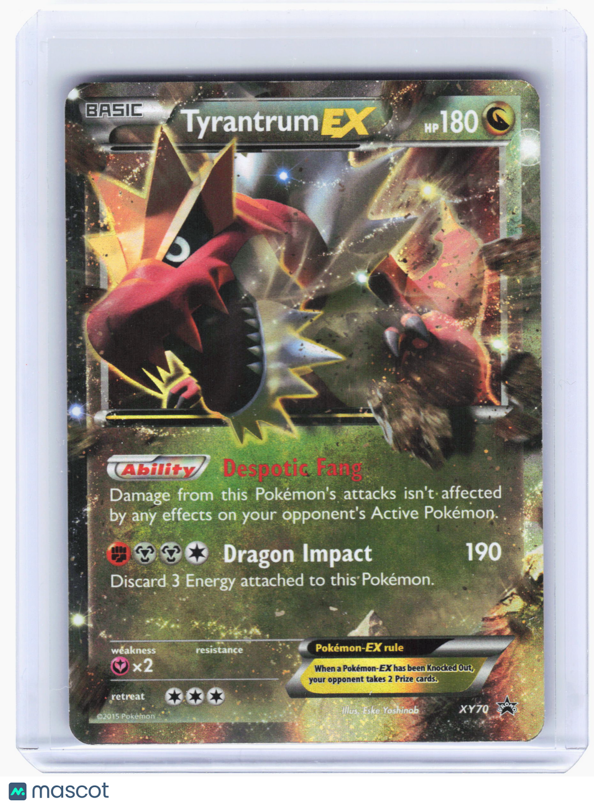 2015 Pokemon—Tyrantrum EX #XY70 XY Promos—Black Star Promo Holo [Damaged]