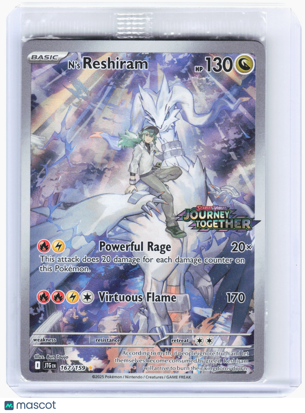 2025 Pokemon—N's Reshiram #167 Journey Together Promos—IR (Sealed) (Stamped)