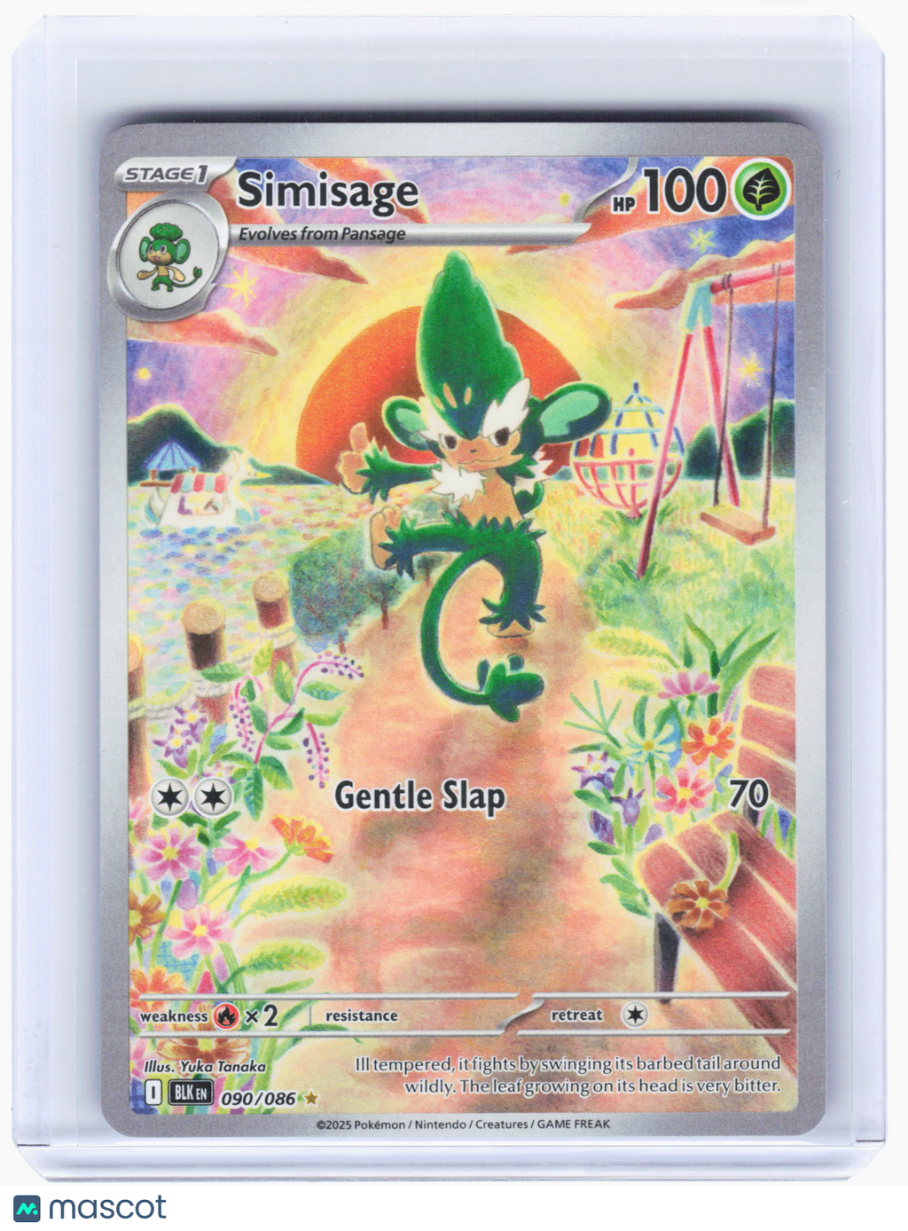 2025 Pokemon—Simisage #90 Black Bolt—Illustration Rare Holo