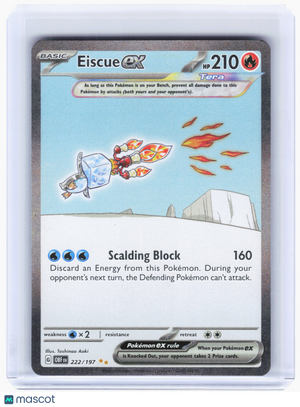 2023 Pokemon—Eiscue ex #222 Obsidian Flames—Special Illustration Rare Holo
