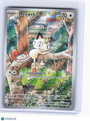 2025 Pokemon—Meowth #106 Phantasmal Flames—Illustration Rare Holo