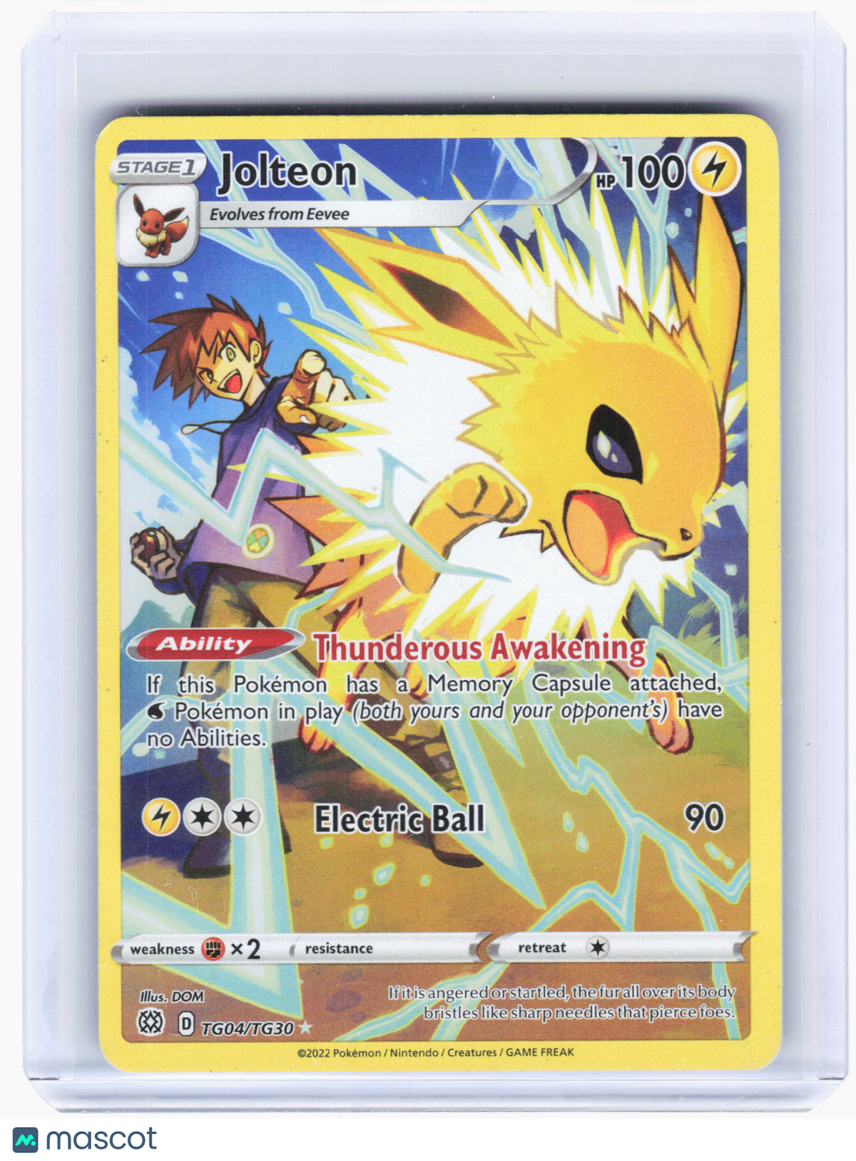 2022 Pokemon—Jolteon #TG04 Brilliant Stars Trainer Gallery—Ultra Rare Holo [LP]