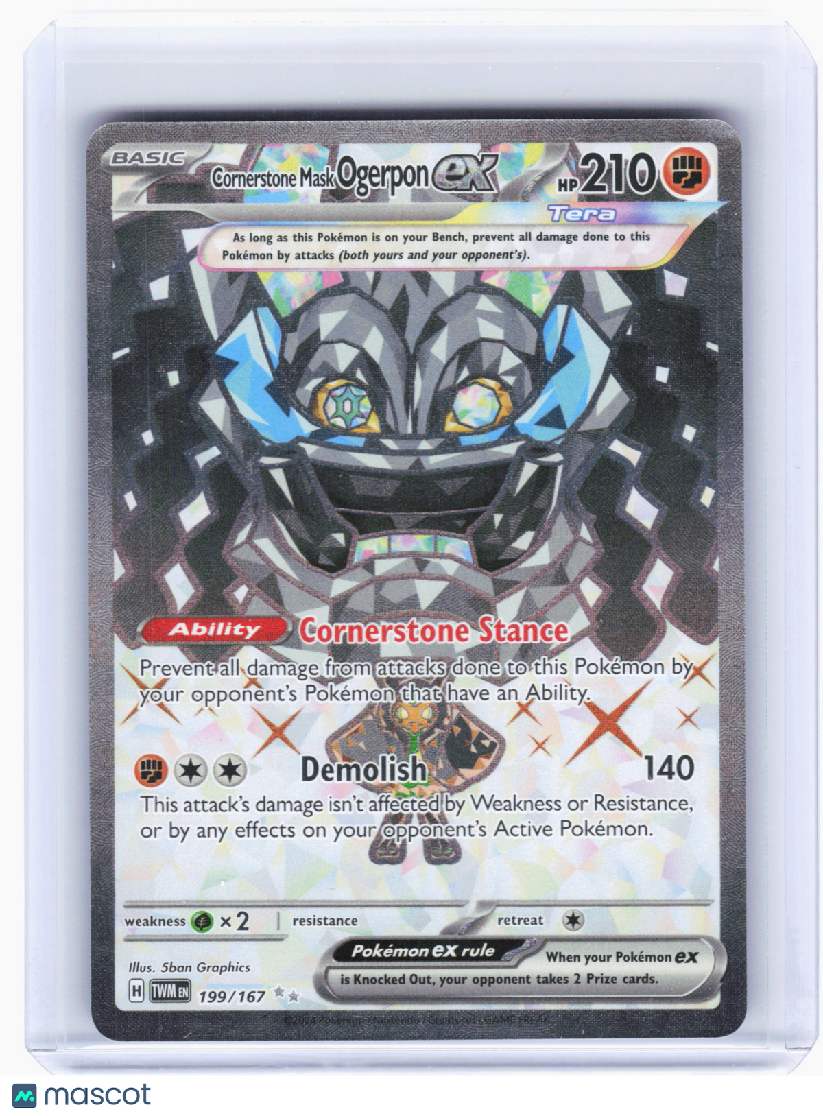 2024 Pokemon—Cornerstone Mask Ogerpon ex #199 Twilight Masquerade—Ultra Rare