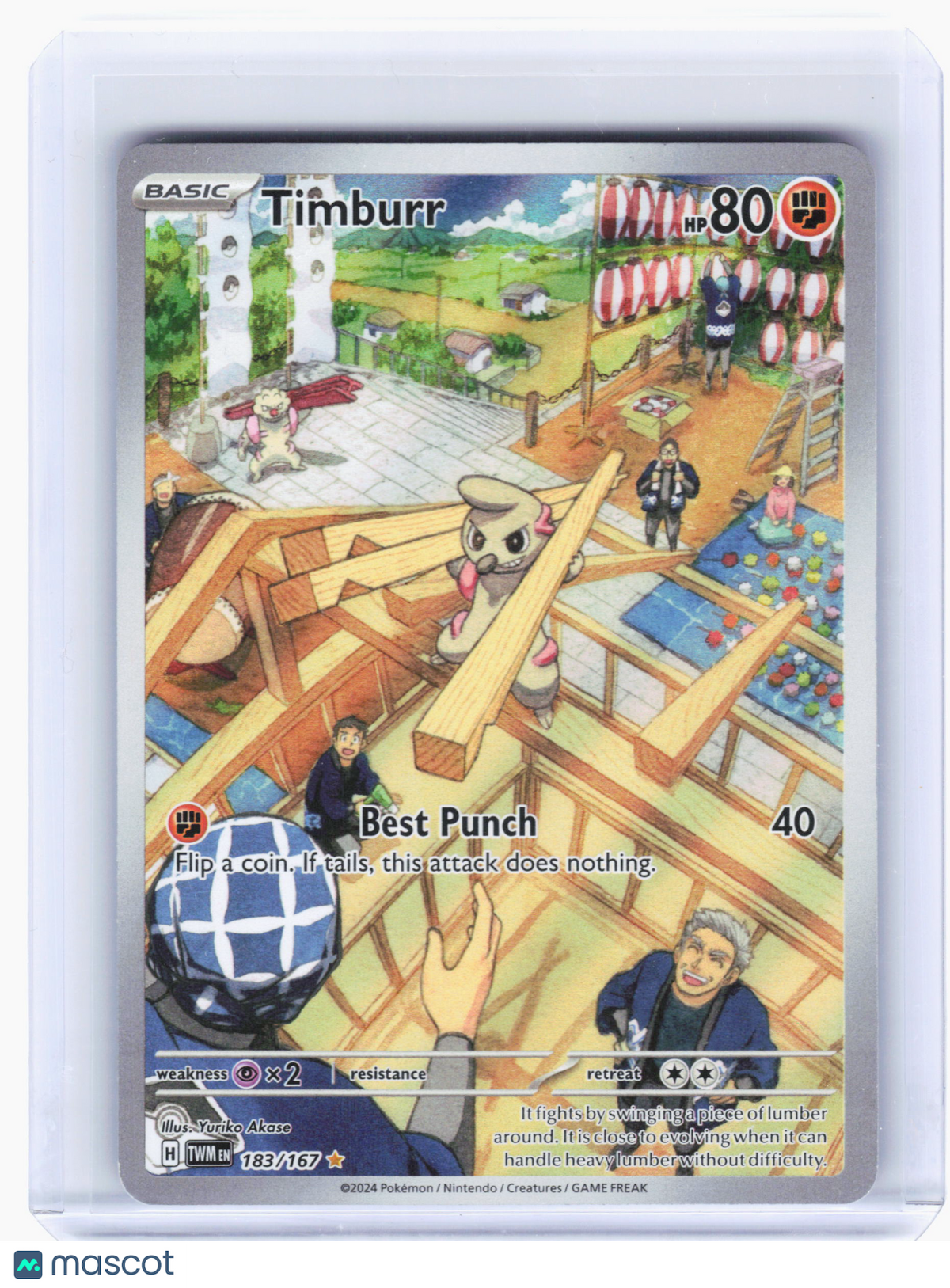 2024 Pokemon—Timburr #183 Twilight Masquerade—Illustration Rare Holo