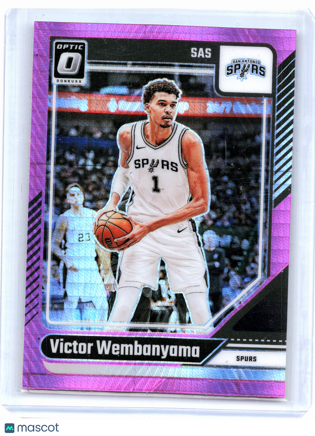 2025 Panini Optic Basketball—Victor Wembanyama #45 Pink Hyper Prizm Spurs