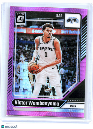 2025 Panini Optic Basketball—Victor Wembanyama #45 Pink Hyper Prizm Spurs