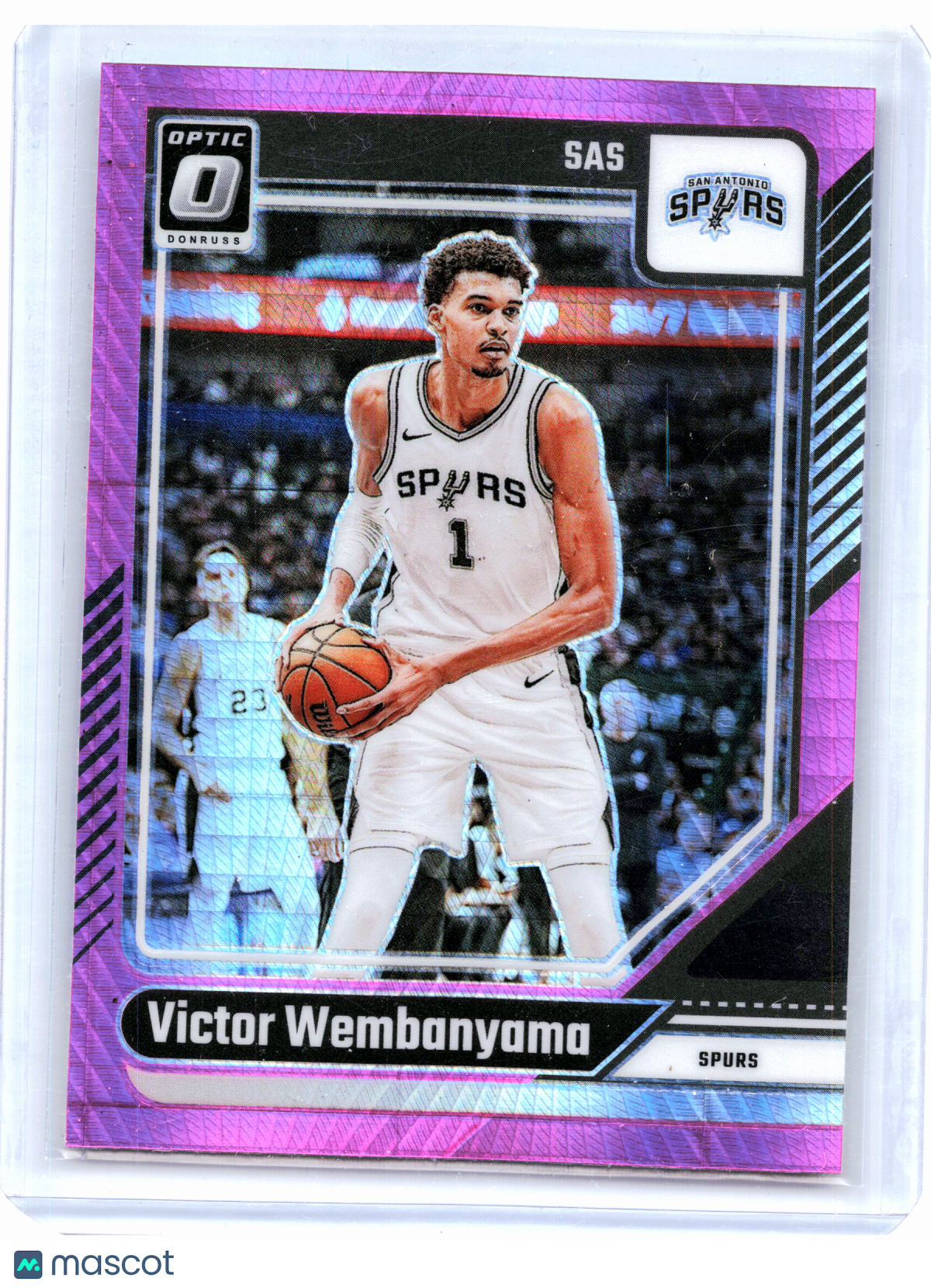 2025 Panini Optic Basketball—Victor Wembanyama #45 Pink Hyper Prizm Spurs
