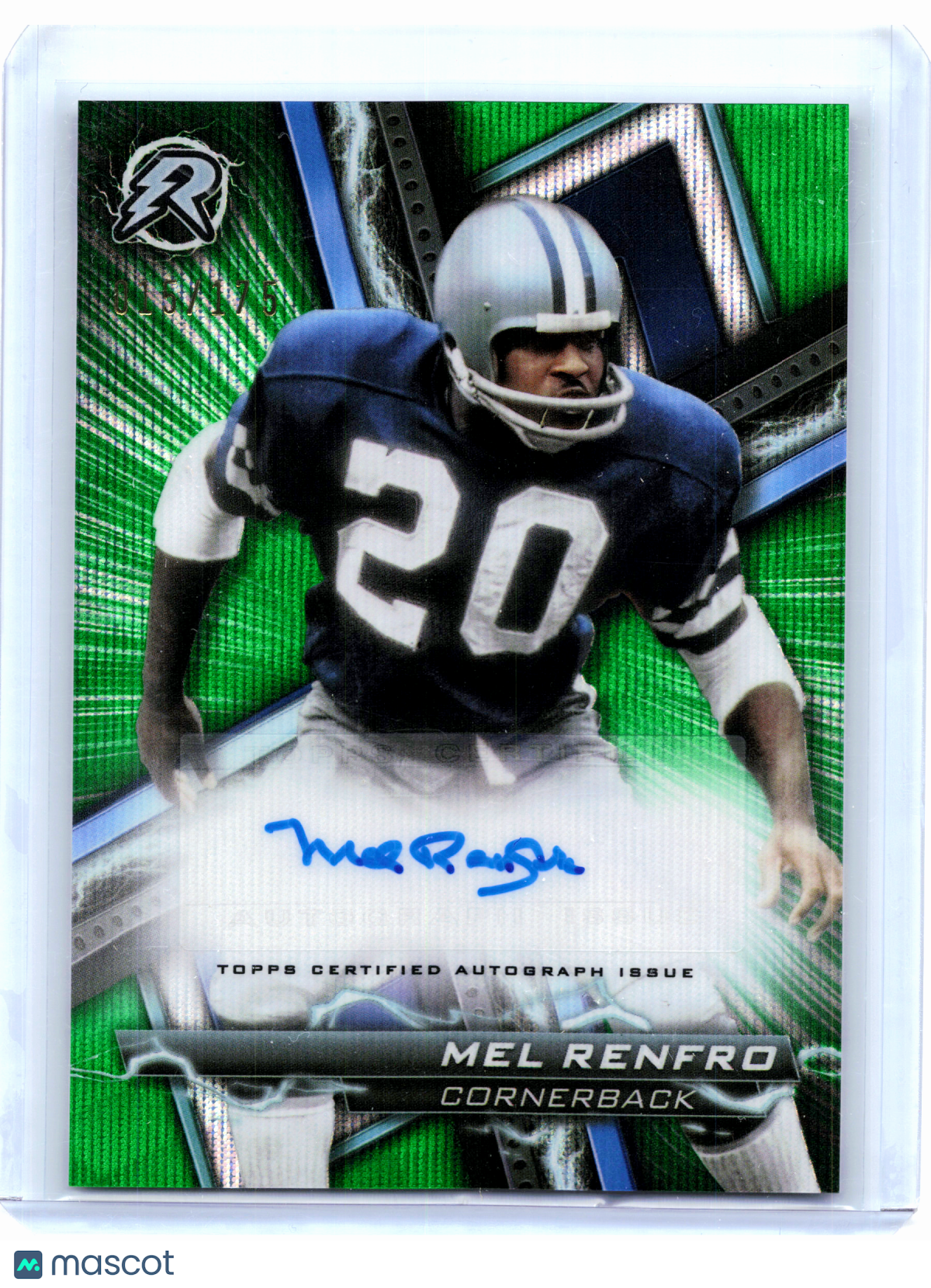 2024 Topps Resurgence Football—Mel Renfro #RA-MR Green Wave Refractor Auto /175