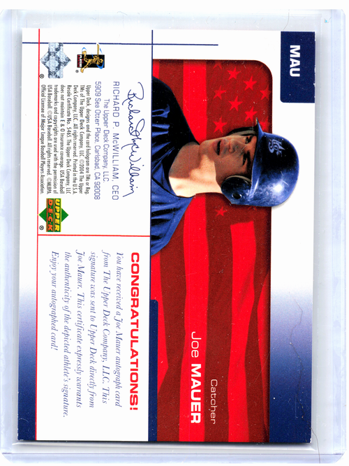 2004 Upper Deck USA 25th Anniversary Baseball—Joe Mauer #MAU Auto 004/120