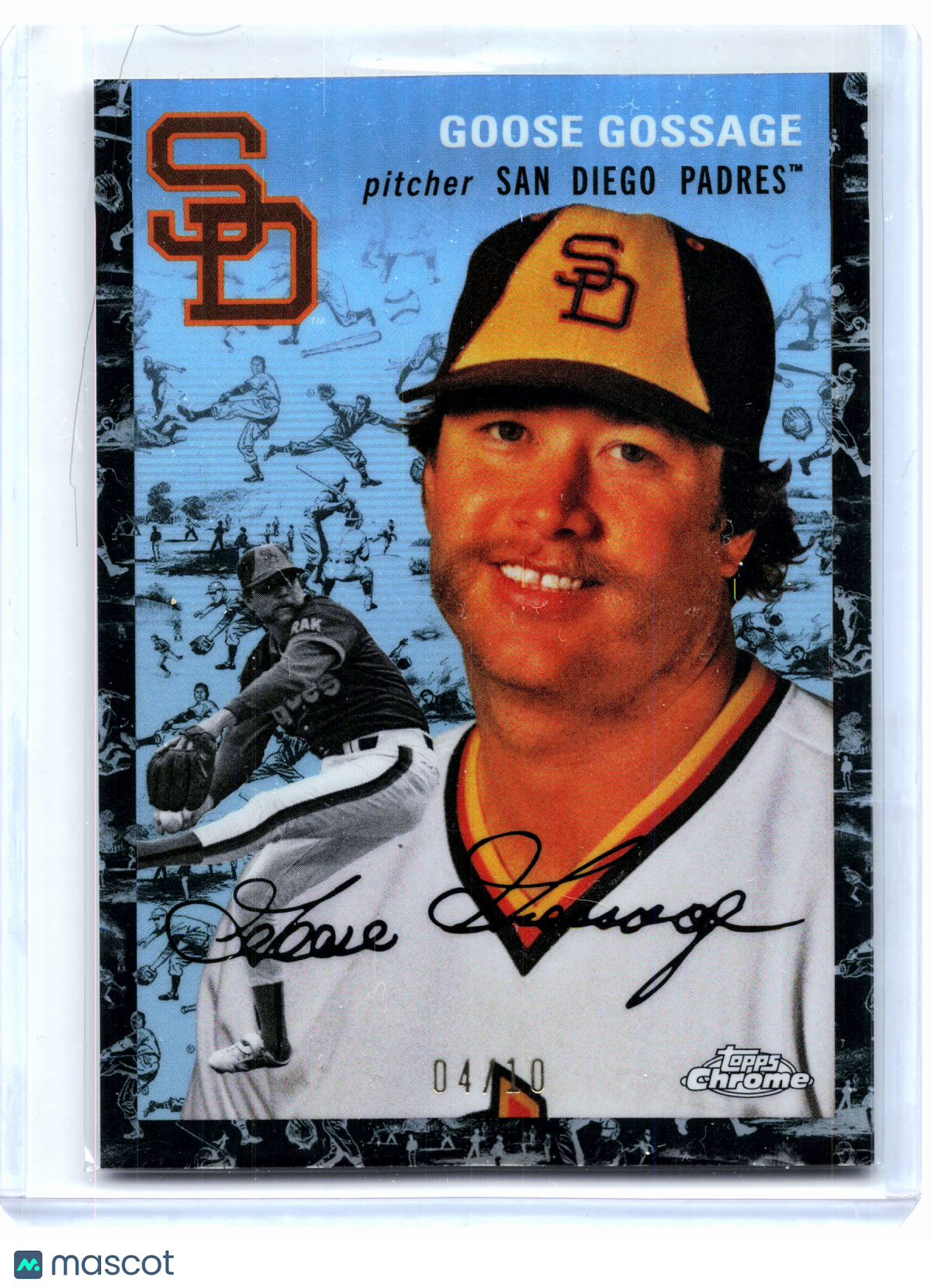 2023 Topps Chrome Platinum Anniversary Goose Gossage Toile Cream/Black Ref 04/10