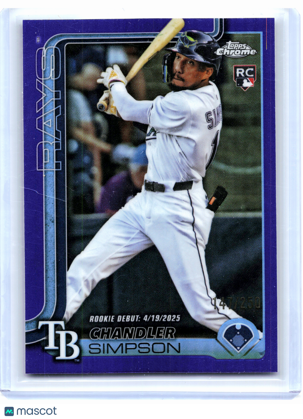 2025 Topps Chrome Update —Chandler Simpson #USC17 Purple Refractor Rookie /250