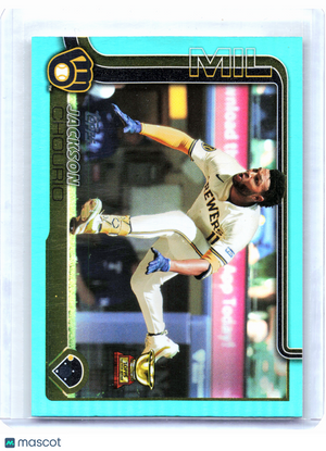 2025 Topps Series Two Baseball—Jackson Chourio #376 Aqua Rainbow Brewers