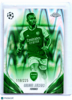 2024 Topps Chrome UEFA Soccer—Gabriel Jesus #40 Night Vision Raywave 118/225