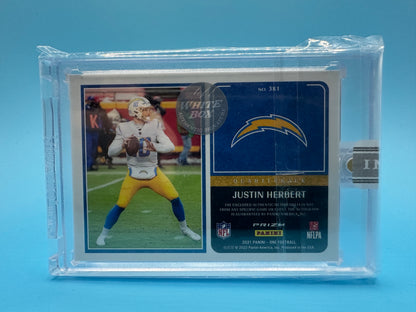 2021 Panini Formula One —Justin Herbert #FO-JH (White Box) 1 of 1 Dual Patch