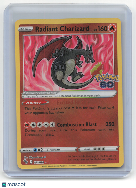 Radiant Charizard 2022 Pokemon GO #011/078