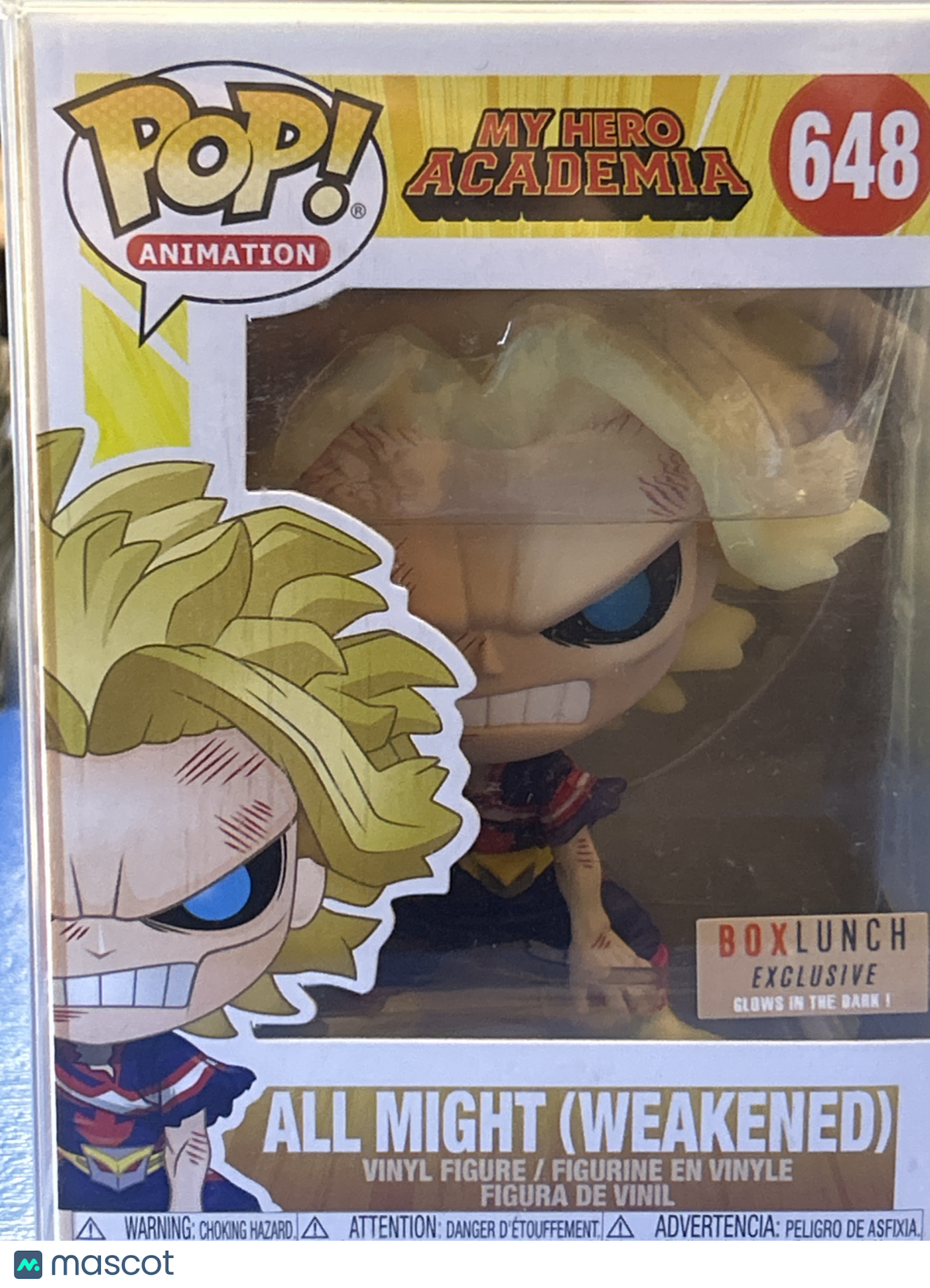 Funko My Hero Academia All Might (Weakened) #648 (VG) Box Lunch Exclusive, GITD