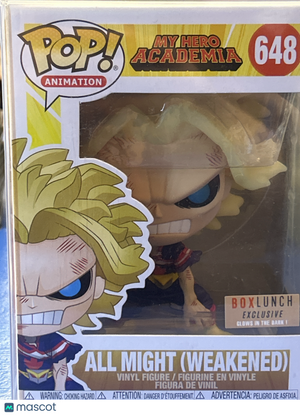 Funko My Hero Academia All Might (Weakened) #648 (VG) Box Lunch Exclusive, GITD