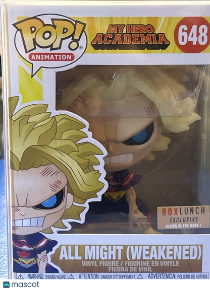 Funko My Hero Academia All Might (Weakened) #648 (VG) Box Lunch Exclusive, GITD