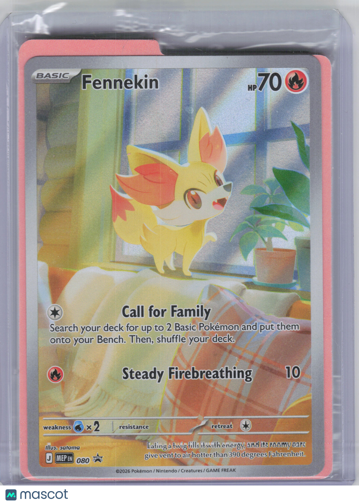 2026 Pokemon—Fennekin #080 Mega Evolution Promo—Black Star Promo Holo [Sealed]