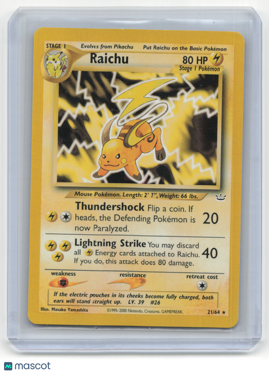 2000 Pokemon TCG Raichu Neo Revelation #21/64