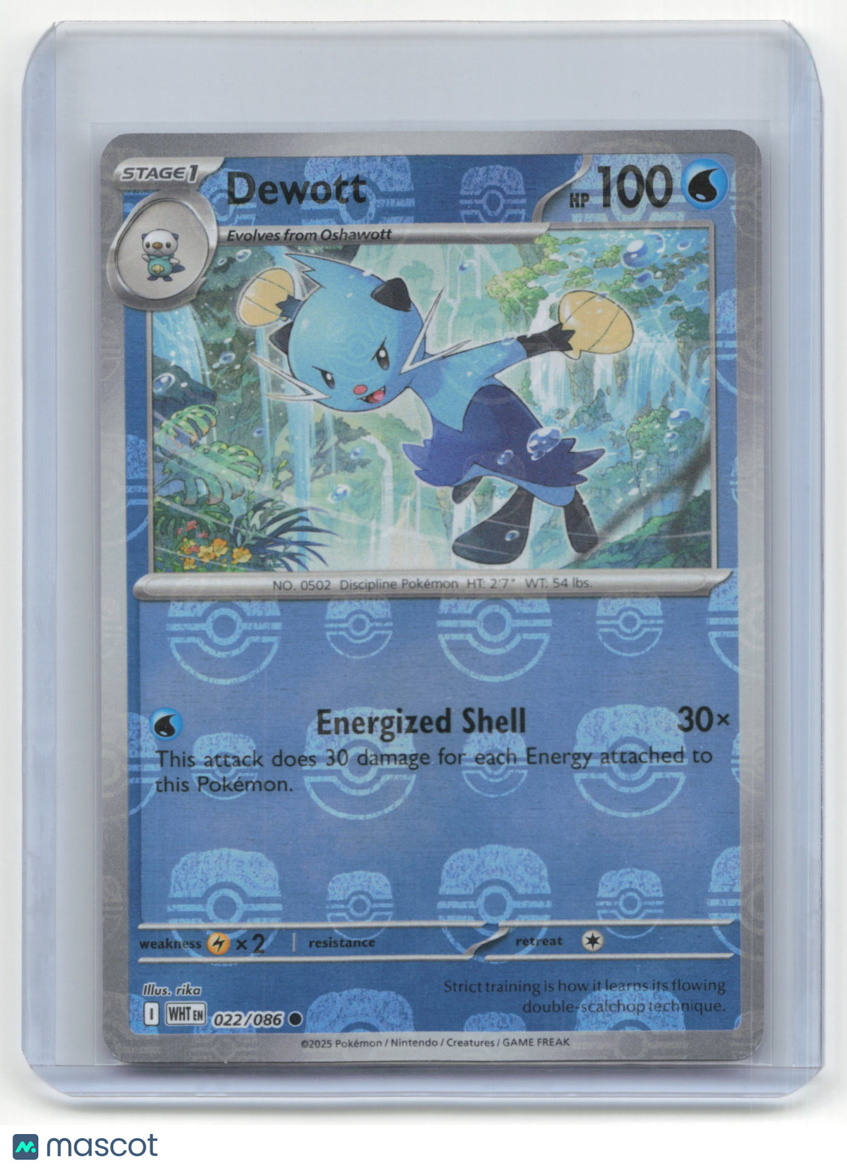2025 Pokemon TCG Dewott White Flare #022/086 Masterball