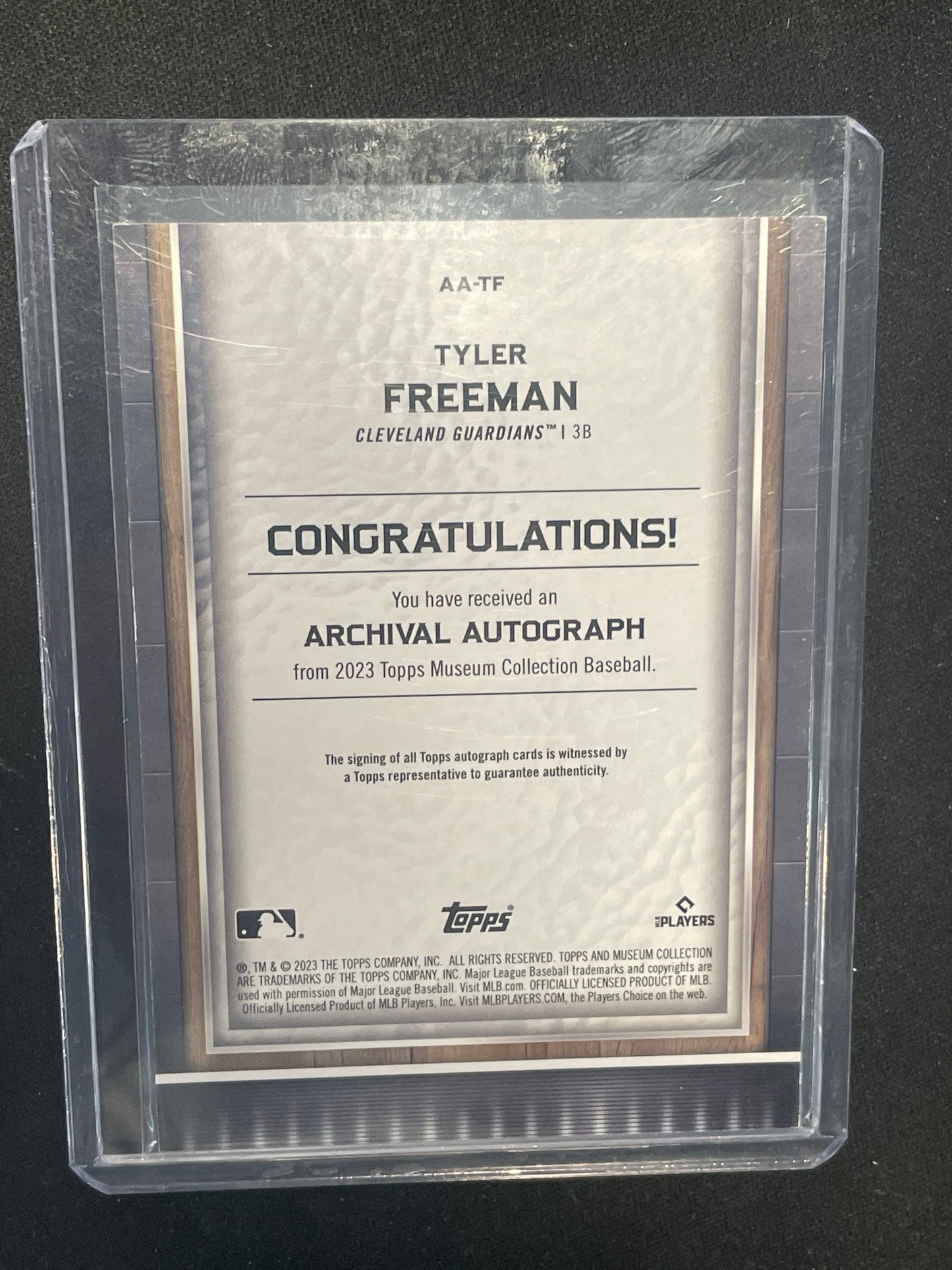 2023 Topps Baseball Tyler Freeman Autograph RC #/299