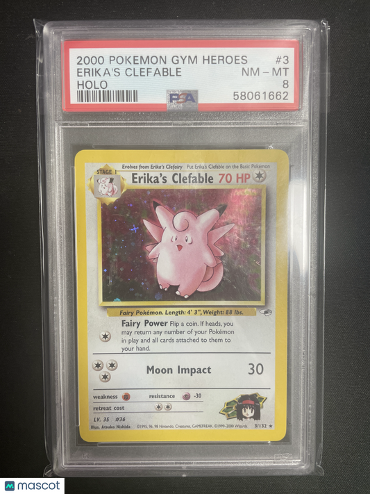 2000 Gym Heroes TCG Erika's Clefable Gym Heroes #3 Holo PSA 8
