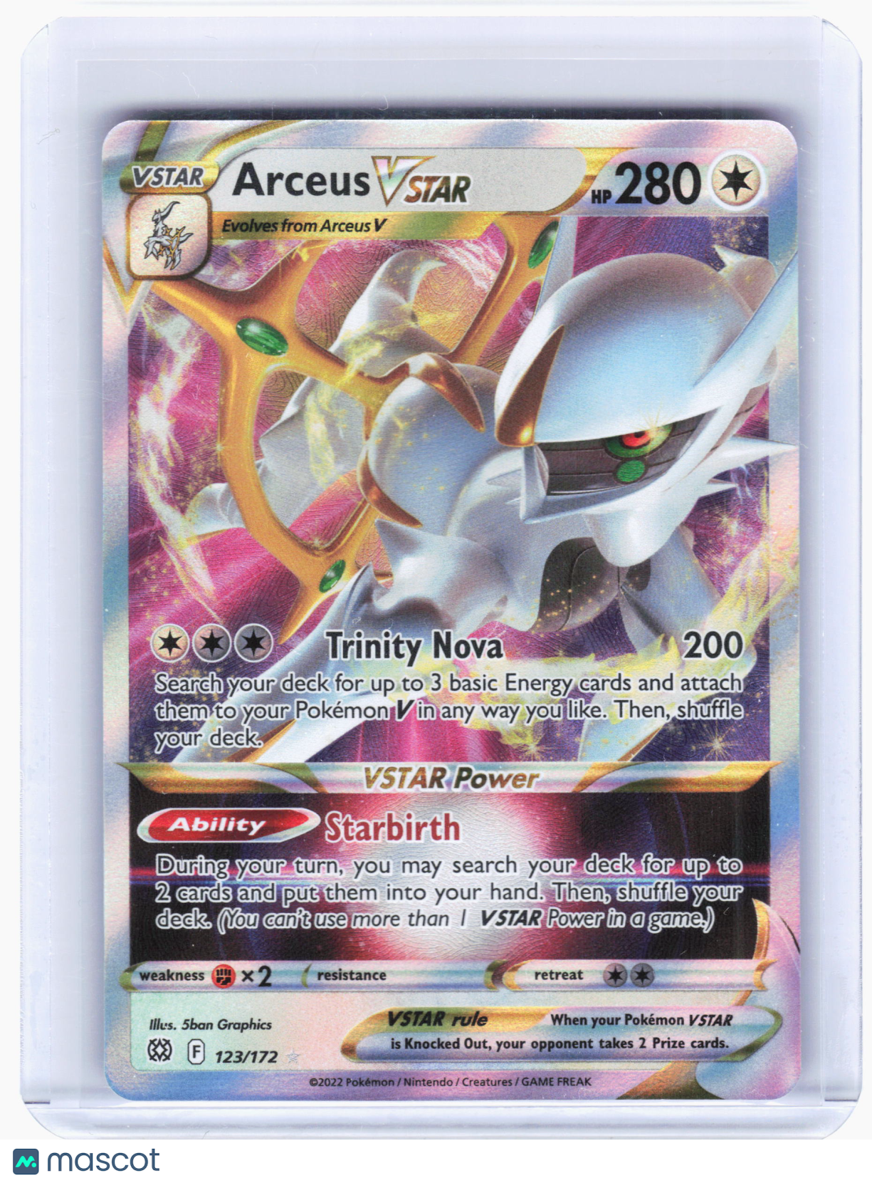 2022 Pokemon—Arceus VSTAR #123/172 Brilliant Stars—Ultra Rare Holo