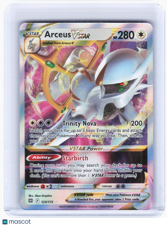 2022 Pokemon—Arceus VSTAR #123/172 Brilliant Stars—Ultra Rare Holo